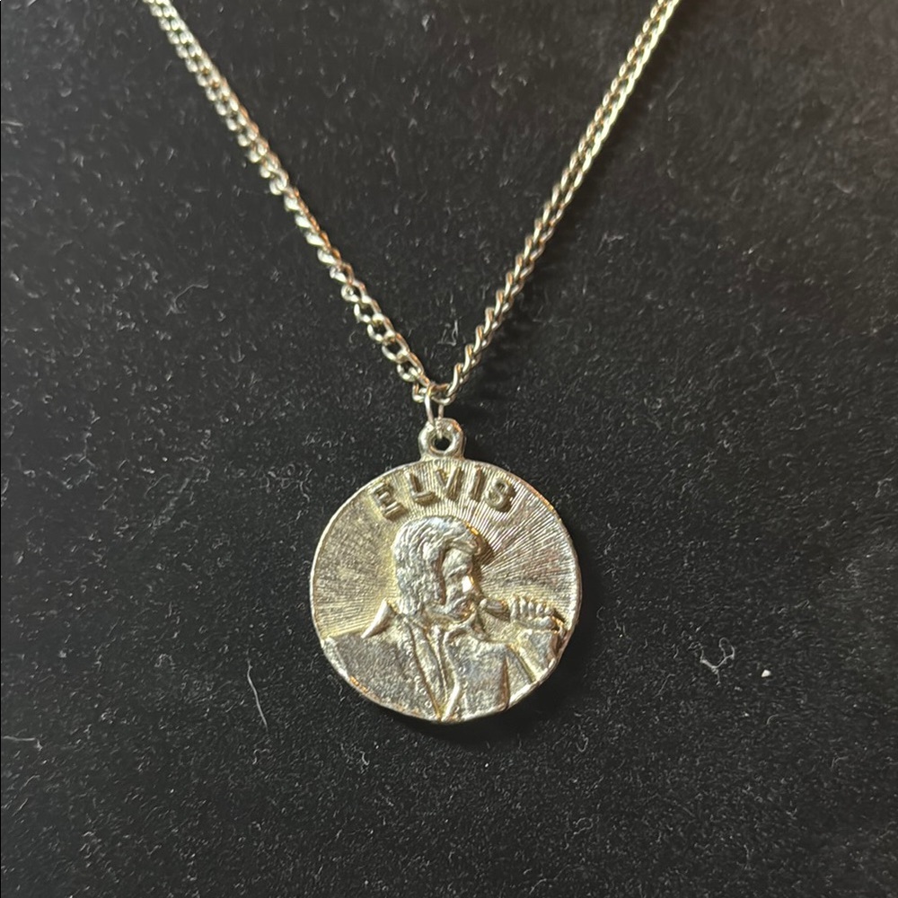 Rare Price for this find! Silver Elvis Presley Necklace
